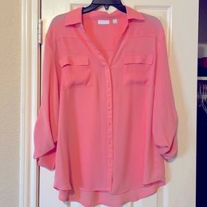 NY and Company blouse, coral, women’s size XL